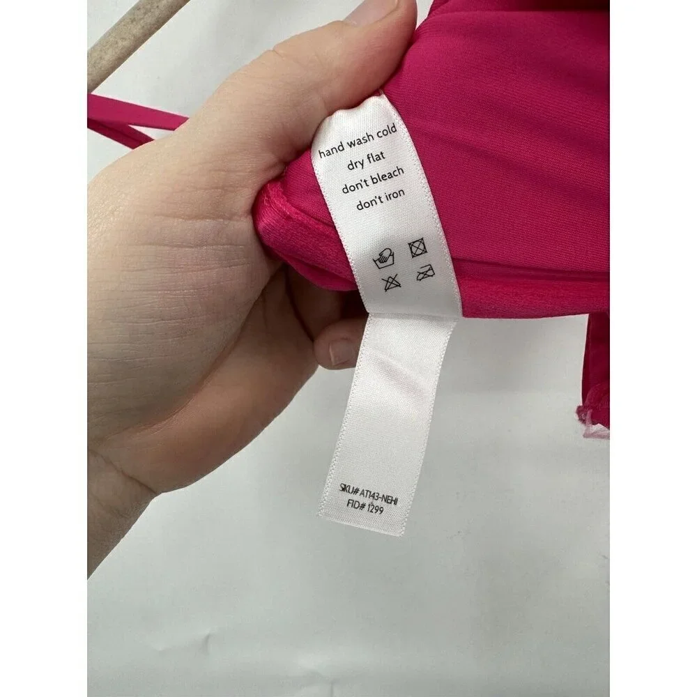Andie Swim Top Women Large Pink The Bermuda Preppy Resortwear Beach Vacation NEW
